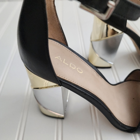 ALDO Black Metallic Heel - Size 7 - Picture 6 of 15